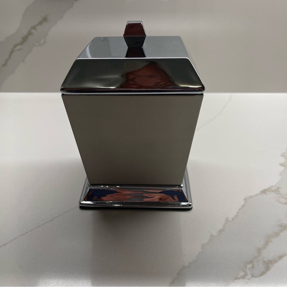 Square Silver cotton ball or swabs. Bathroom container brand new never used - Picture 3 of 8